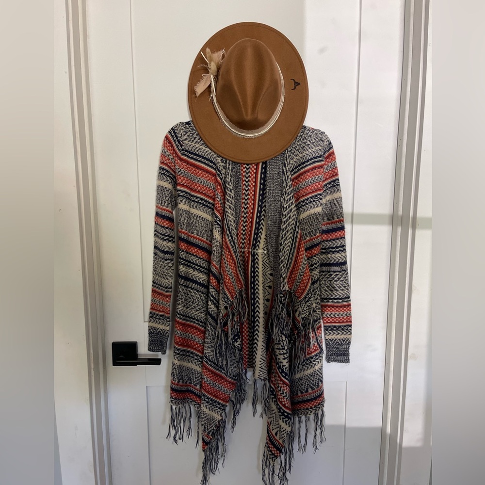 Western Chic Crochet Knit Cardigan